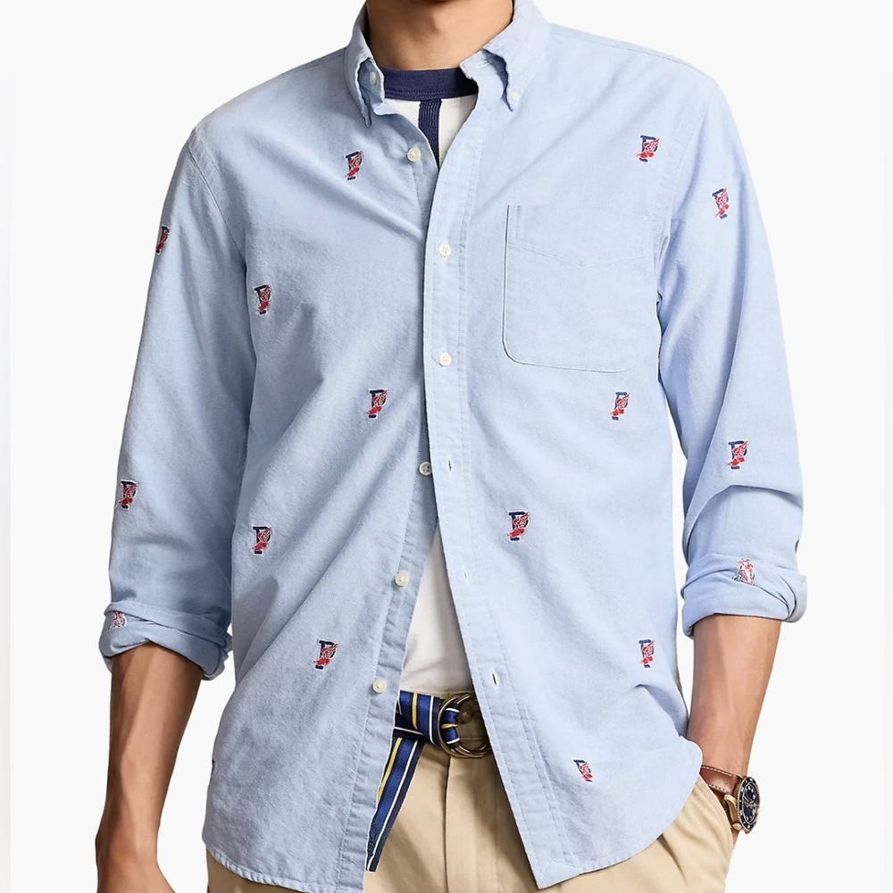 VERY RARE HARD TO FIND POLO RALPH LAUREN P-WING LOGO OXFORD SHIRT - Picture 5 of 11